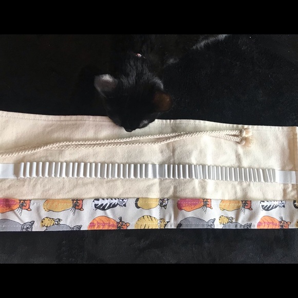 🛍Cute Cat Canvas Roll Brush Pencil Holder - Picture 4 of 5